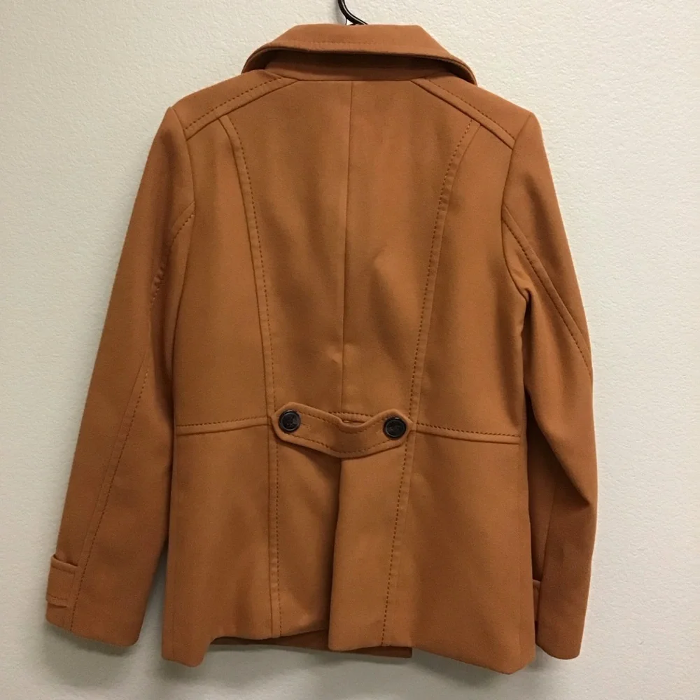 Women's Tan Double-Breasted Coat - Picture 2 of 4